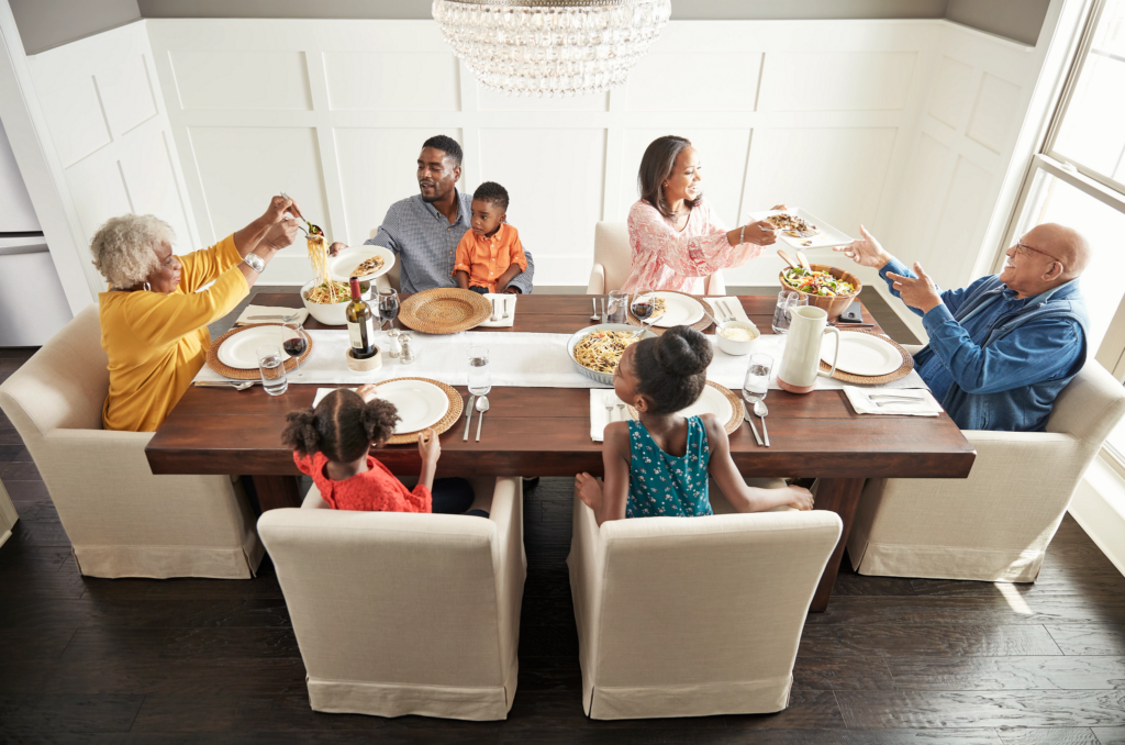 Family having breakfast at the dining table | Westport Flooring and Interiors